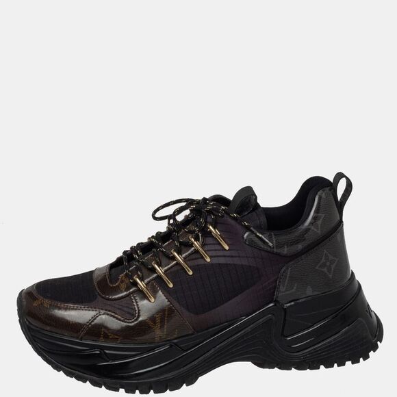 Louis Vuitton Black/Brown Monogram Canvas And Mesh Run Away Pulse Sneakers - Picture 1 of 4